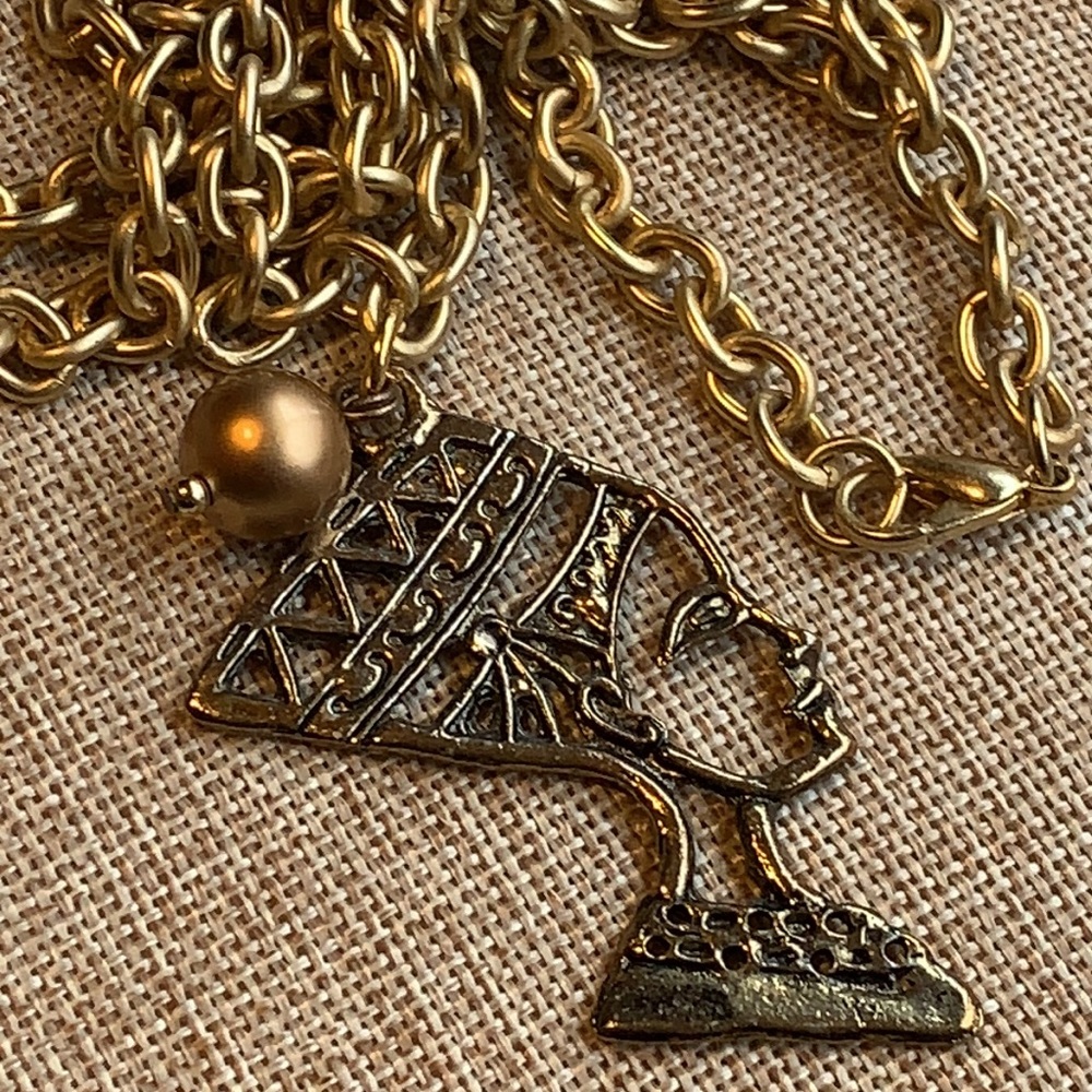 Ancient Egypt Upcycle Necklace One of a kind Design by Twinsdesign Handmade - Picture 1 of 15